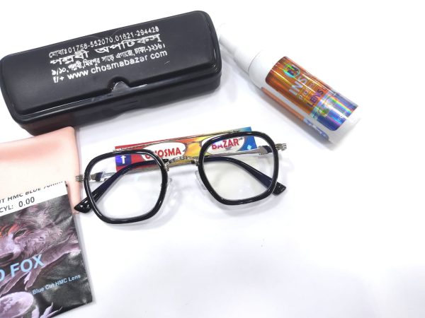 Original blue cut Eyeglass Combo সাথে পাবেন ফ্রেম - ব্লু কাট গ্লাস -লেন্স ক্লিনার - বক্স + উইপিং ক্লথ।