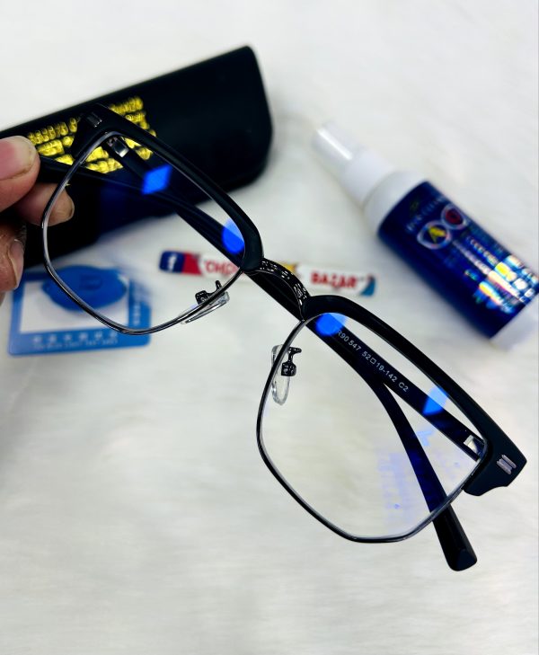 Original blue cut Eyeglass Combo সাথে পাবেন ফ্রেম - ব্লু কাট গ্লাস -লেন্স ক্লিনার - বক্স+টেস্টিং কিট + উইপিং ক্লথ।